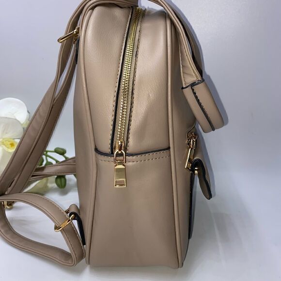 Adorable Fashion Backpack Taupe Medium - Picture 4 of 12